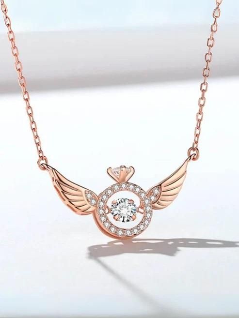 Rose Gold Angel Wings Pendant Chain